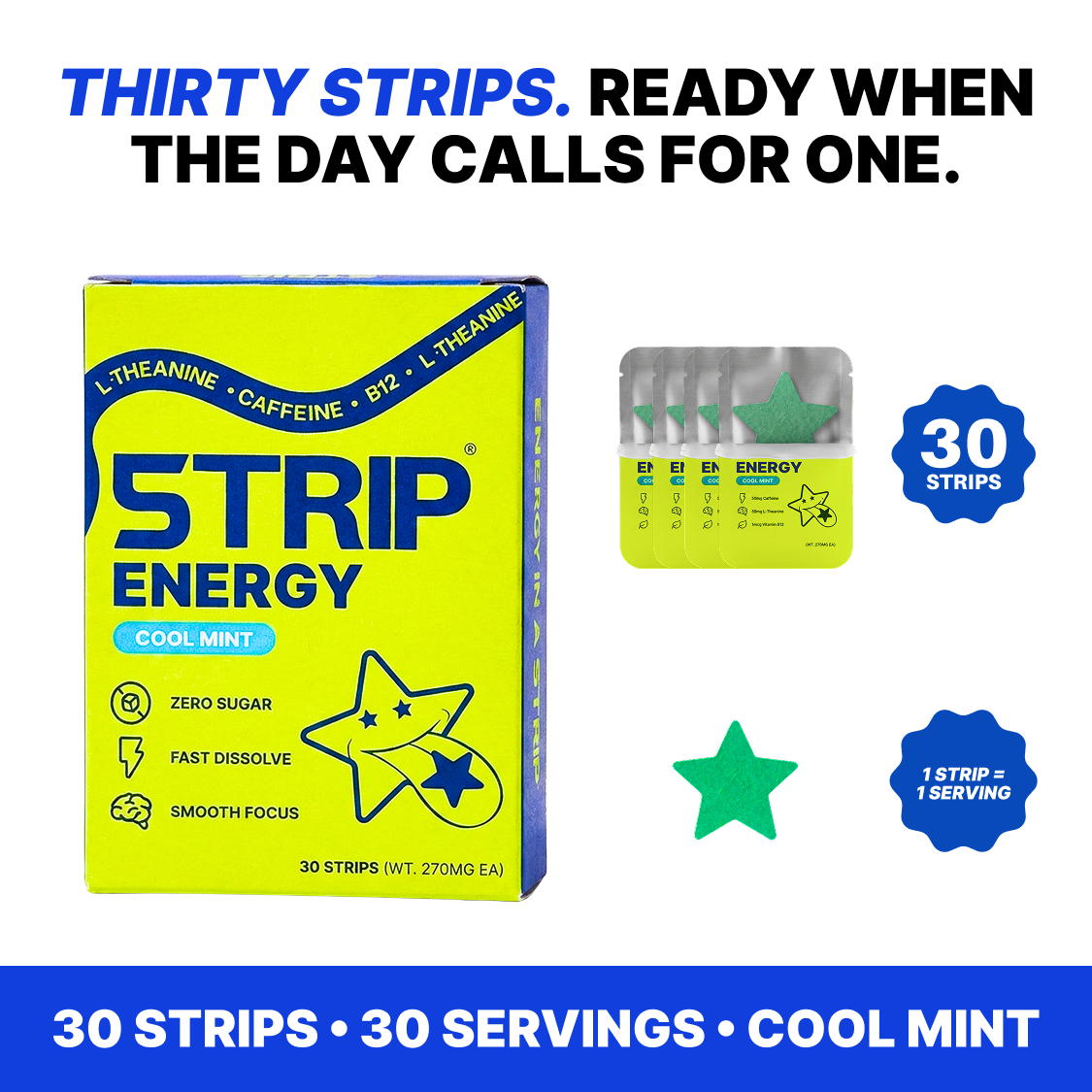 5TRIP Energy – Caffeine + L-Theanine (Cool Mint) 30pk